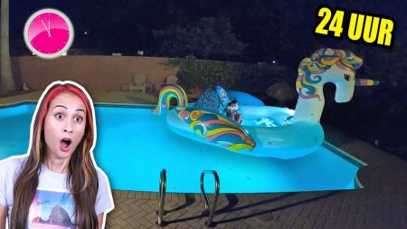 MeisjeDjamila – 24 Uur Overleven Op Een Unicorn Floatie In Mijn Zwembad! – Fan Friday