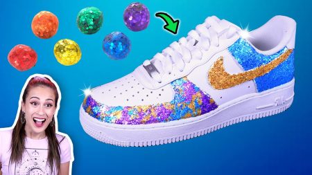 MeisjeDjamila – Nike Airforce 1 Customizen Met Crayola Glitter Dots!