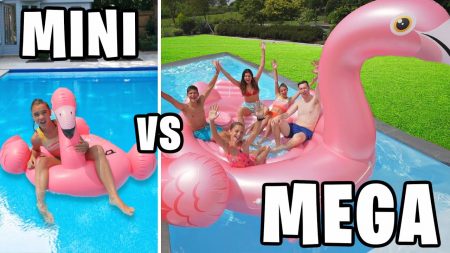 Celine & Michiel – Mini vs Mega Floatie Zwembad Challenge! *Grootste Floatie Ter Wereld!* #332
